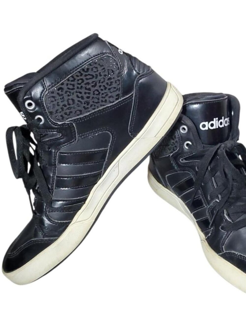 Adidas NEO Raleigh black leather sneakers high tops